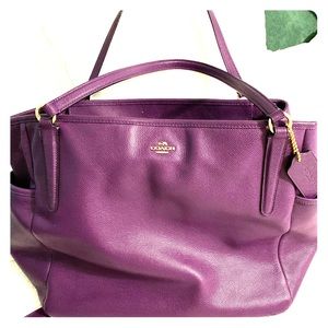 Coach purple travel diaper bag